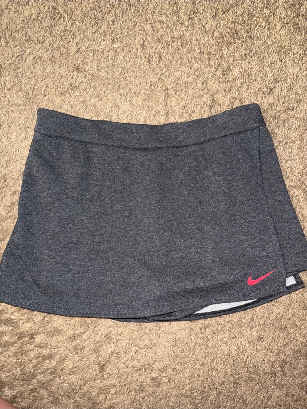 Nike Gray Mini Skort with Pink Swoosh